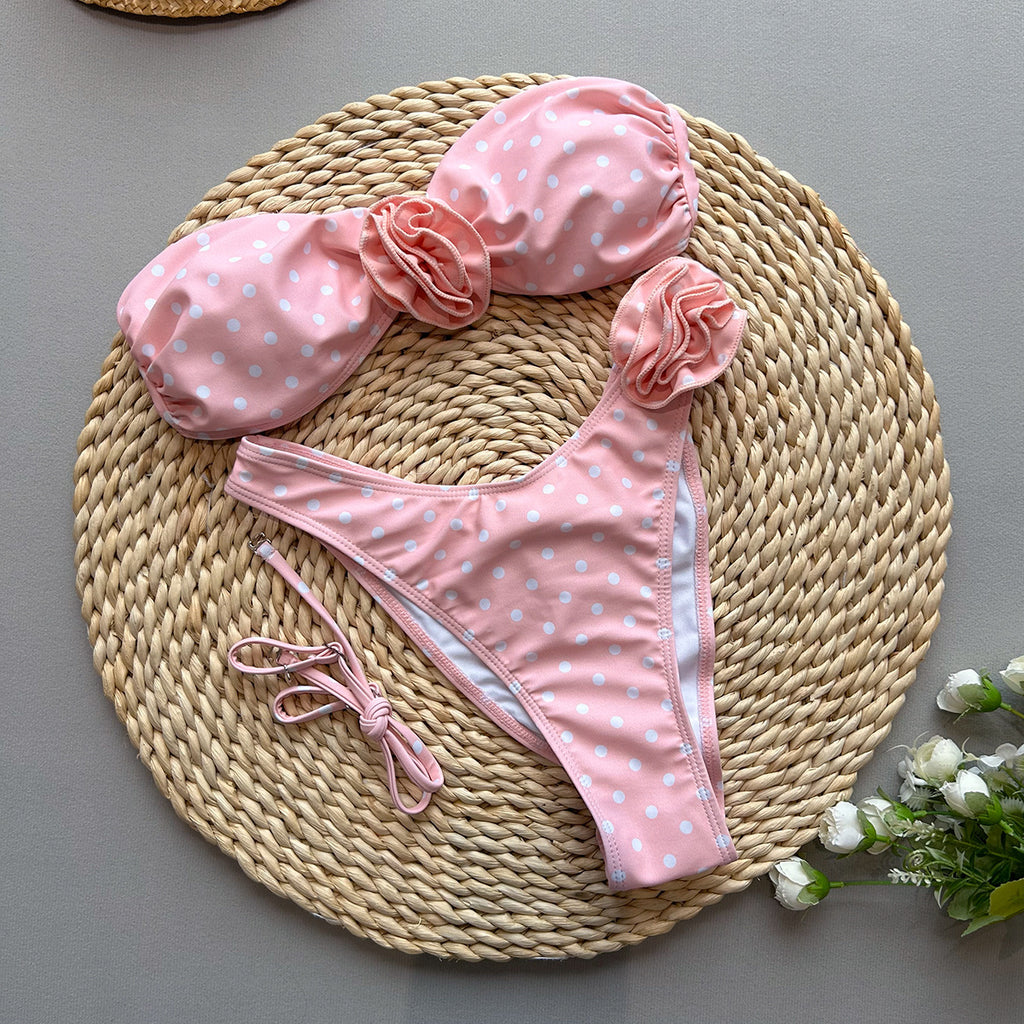 Pink polka dots bikini
