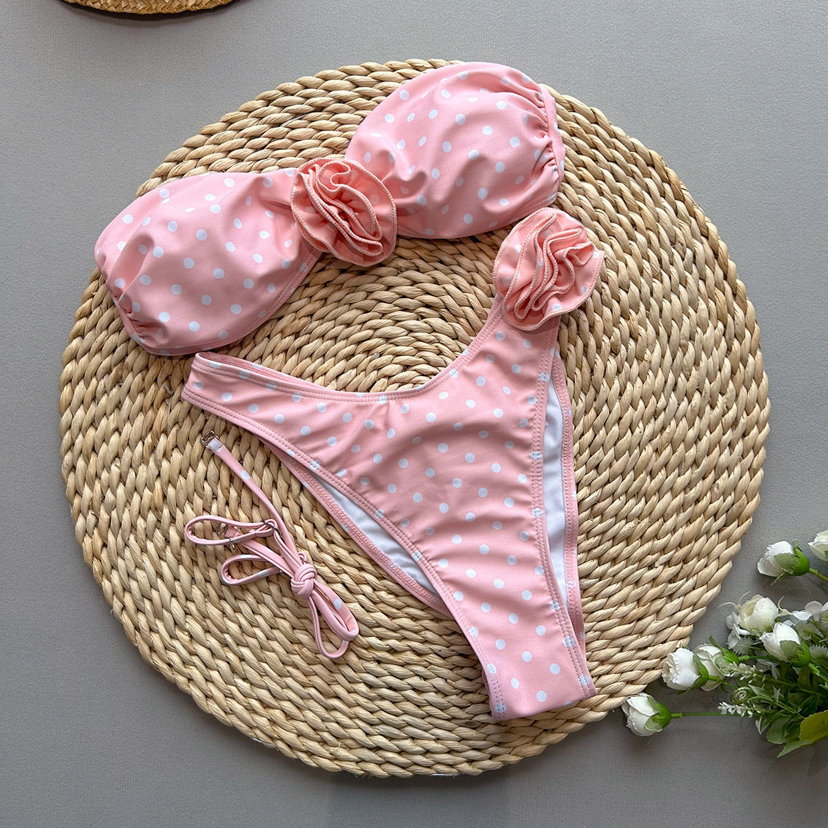 Pink polka dots bikini