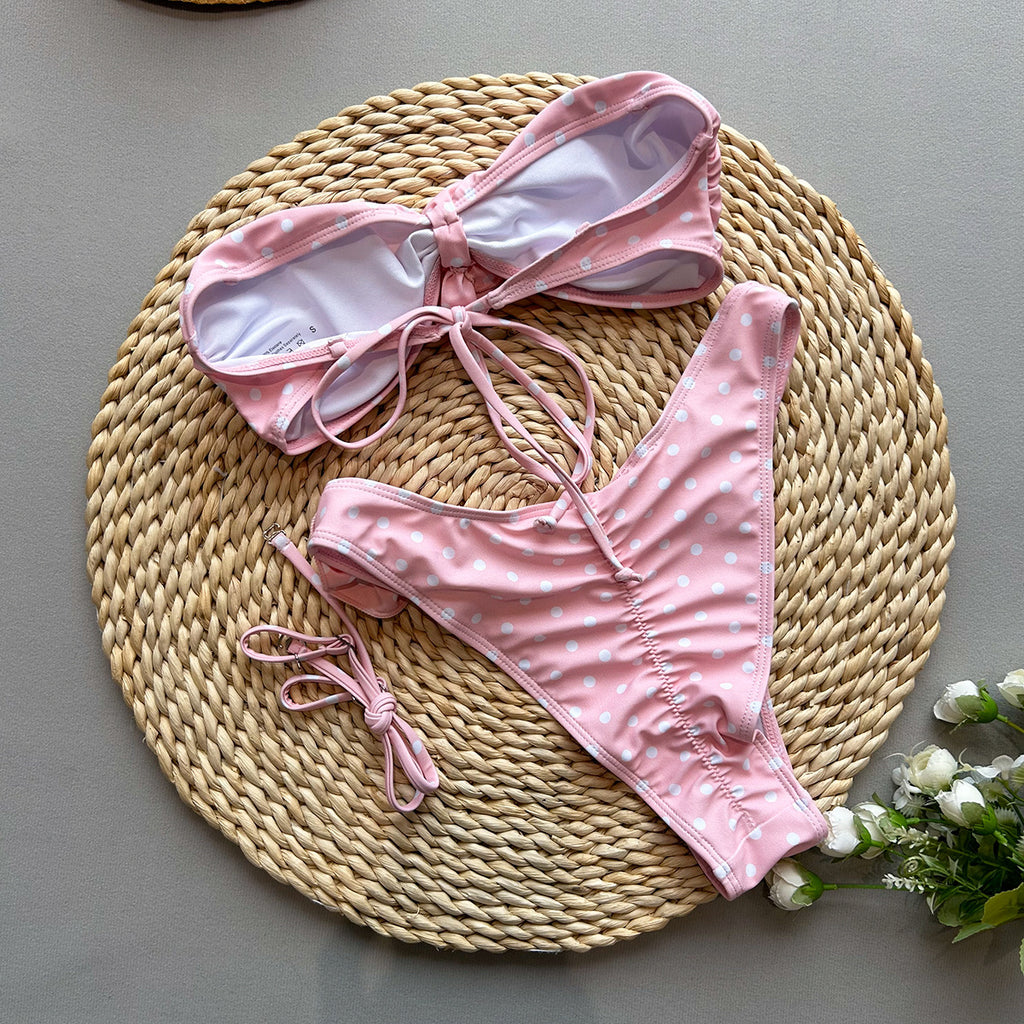 Pink polka dots bikini