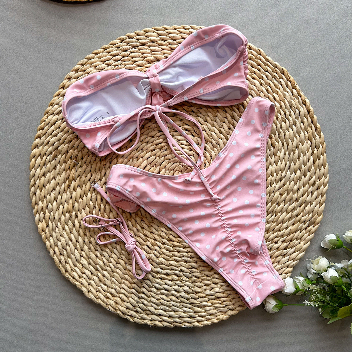 Pink polka dots bikini