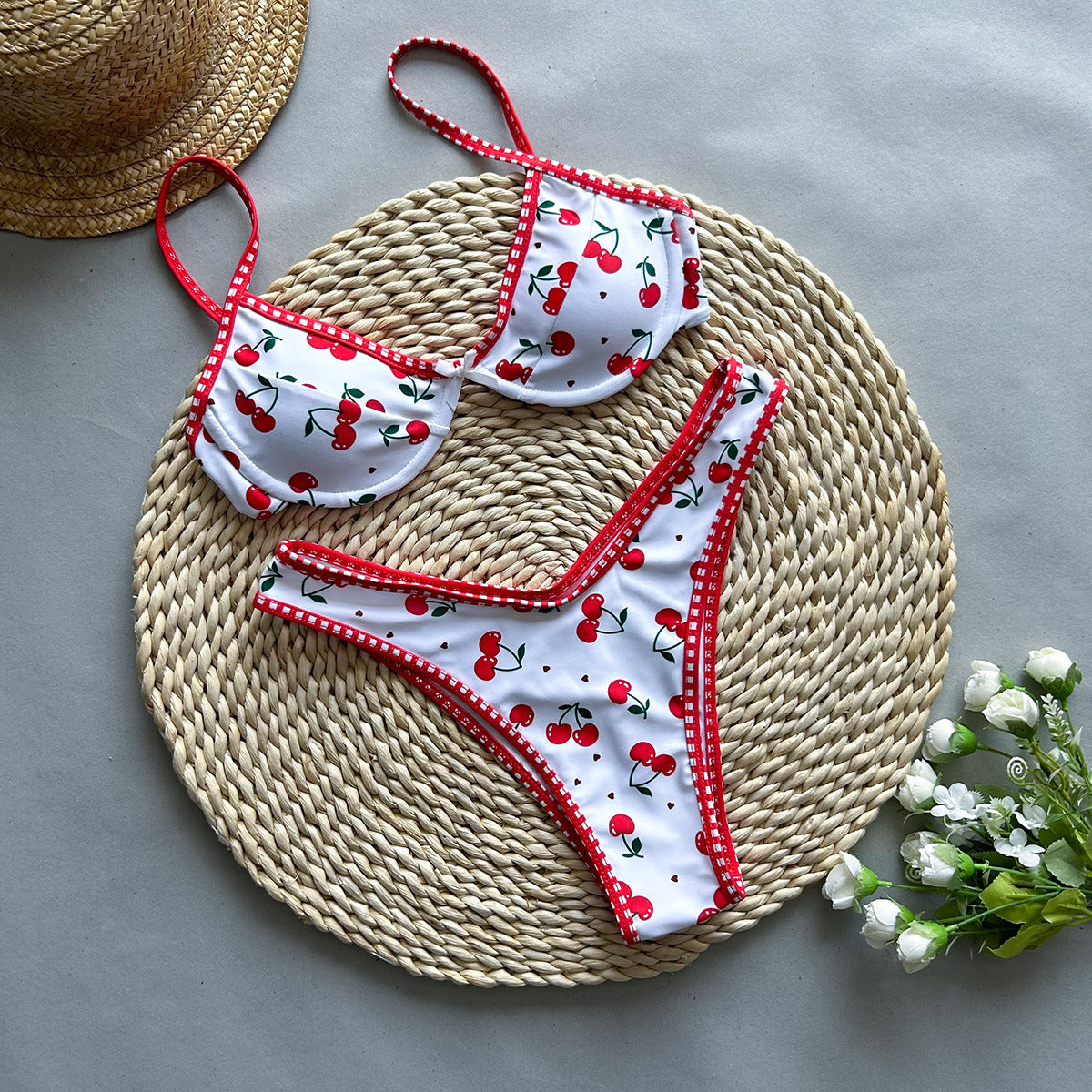 White cherry bikini